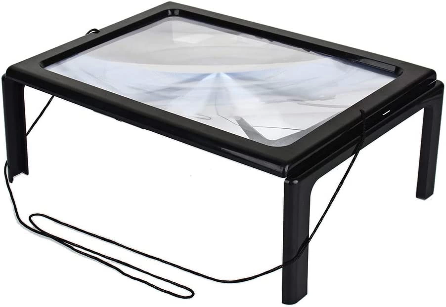 -Yaşlılar için  A4 boyutu masa tipi ışıklı okuma büyüteç th-275205b ( Lisinya )