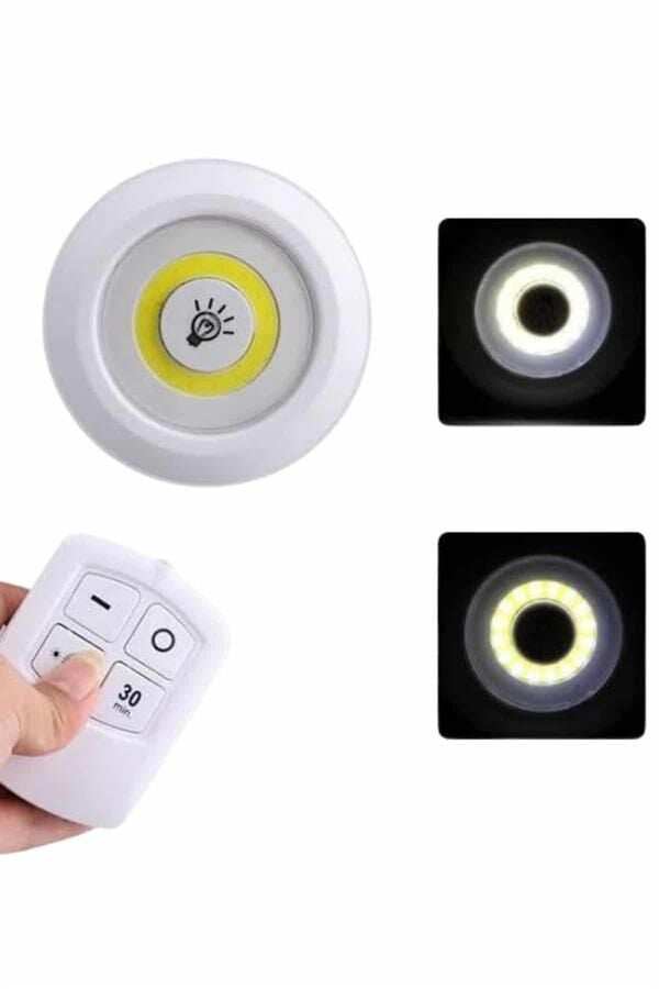 Dolap Işığı Mutfak Rafı Işığı Uzaktan Kumandalı 3 Lü Spot Led Lamba - Lisinya