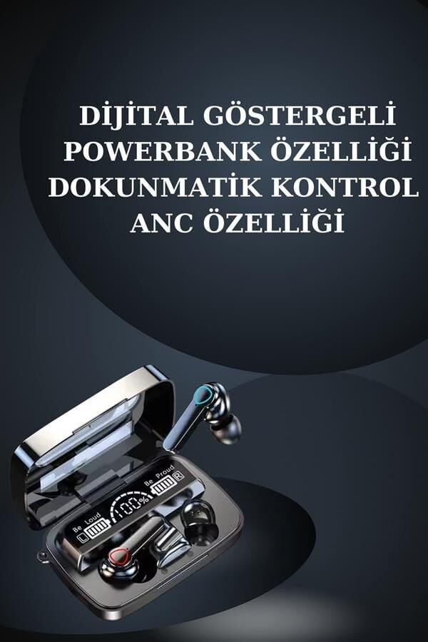 Dijital Göstergeli Powerbank Bluetooth Kulaklık ve Yeni Nesil Amoled Ekran Akıllı Saat-YamanHobi
