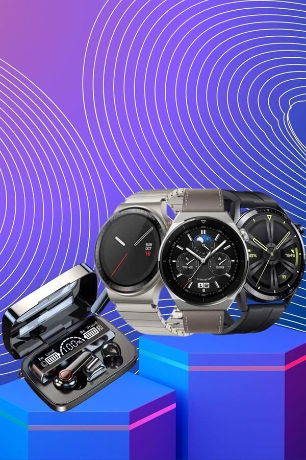 Kulak İçi Kablosuz Bluetooth Kulaklık ve NFC ve GPS Özellikli Akıllı Saat Alarm ve Titreşim - Lisinya