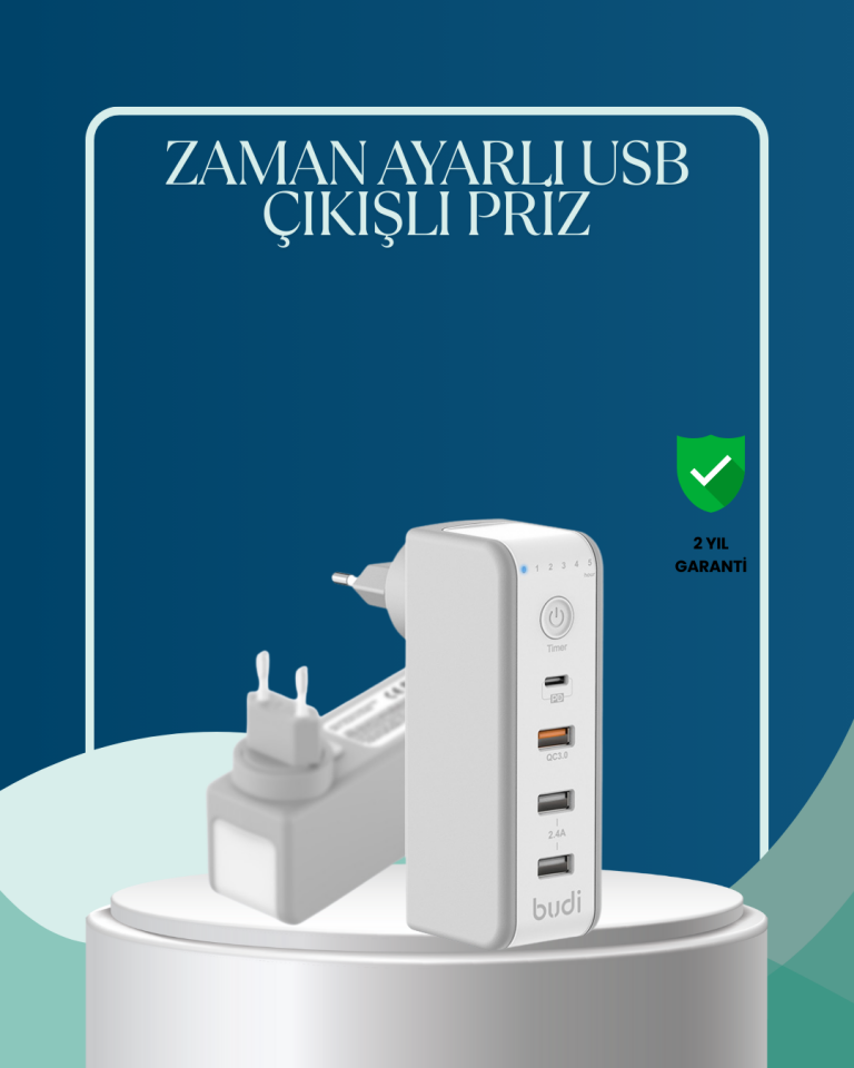 30W Type C Şarj Cihazı Zamanlayıcılı Çok Portlu Tasarım - Lisinya