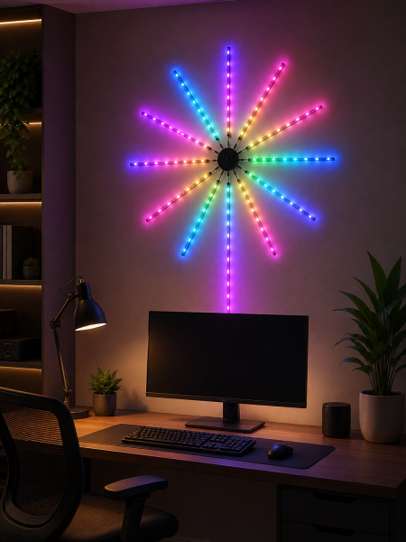 RGB LED Duvar Aydınlatması Telefon Kontrollü Dekoratif Ortam Işığı - Lisinya
