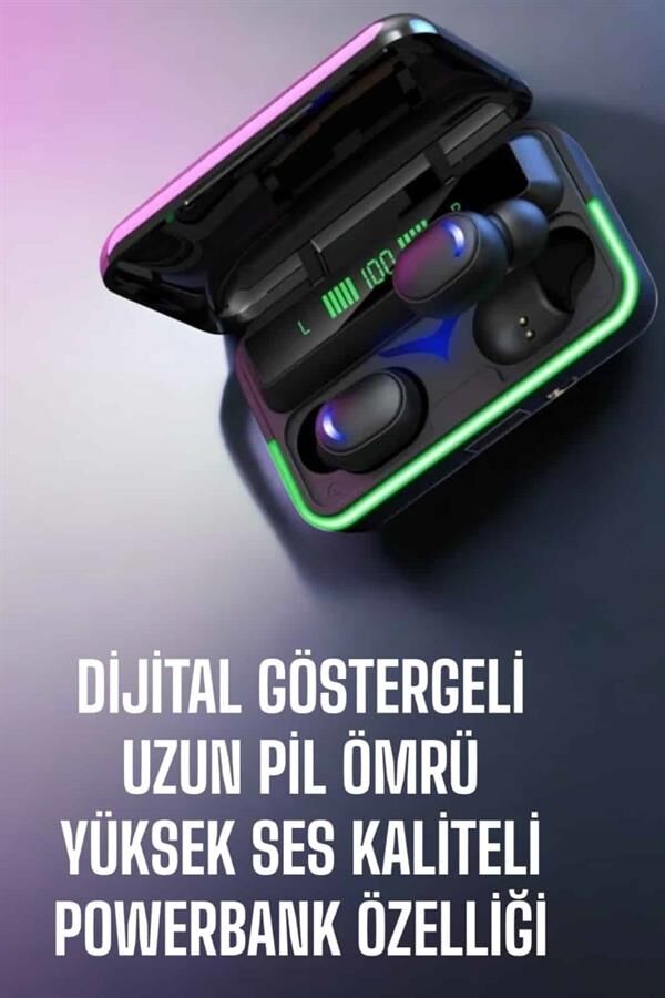 E10 Bluetooth Oyuncu Kulaklığı Powerbank Özellikli LED Göstergeli