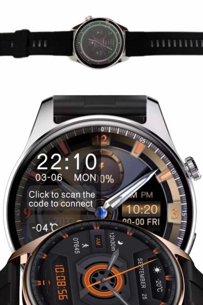 Yuvarlak Kasa 46mm Akıllı Saat Android Ve IOS Uyumlu Uyku ve Sağlık Takibi