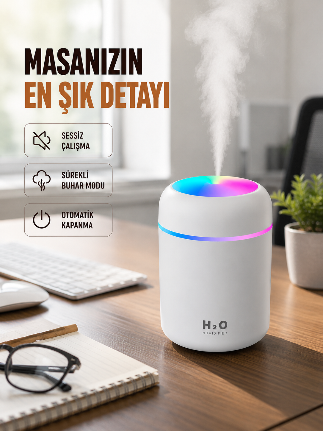 Kompakt Boyutlu Nemlendirici – 30-45ml/h Buhar Kapasiteli - Lisinya