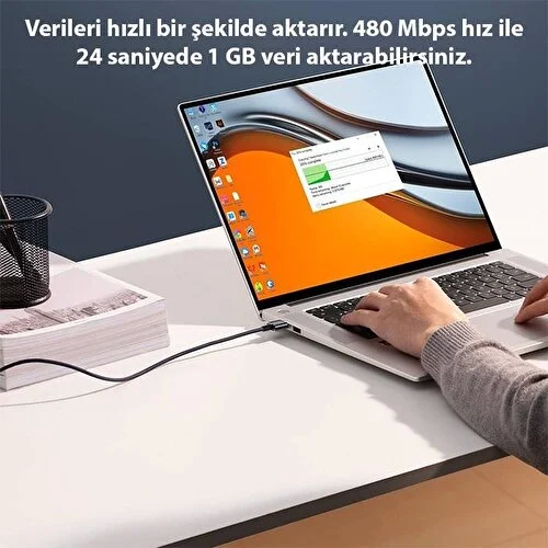 YamanHobi 45W Lightning Hızlı Şarj Kablosu LED Işıklı Şeffaf Uçlu Örgü Data Kablosu 1 Metre