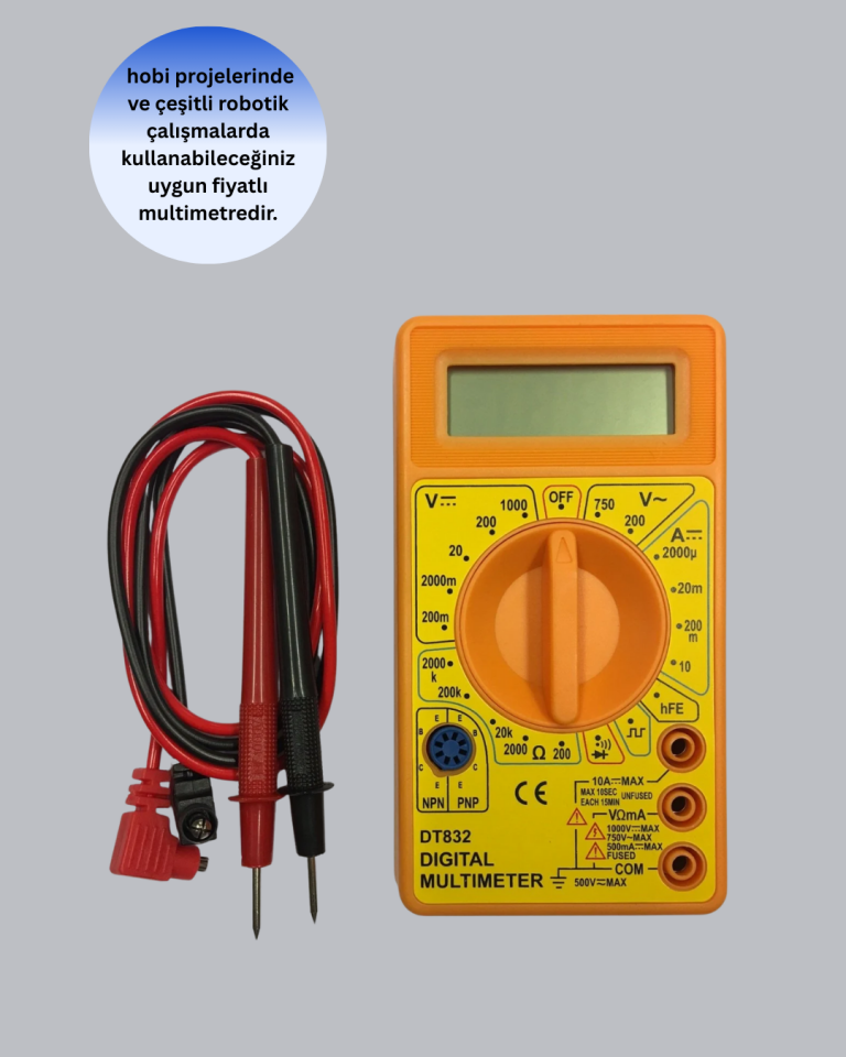 Dijital Multimetre Ölçü Aleti AC DC Ölçüm ve LCD Ekranlı - Lisinya