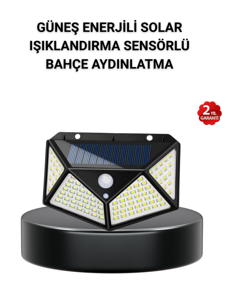 YamanHobi Solar LED Aplik Otomatik Sensörlü Dış Mekan Lambası