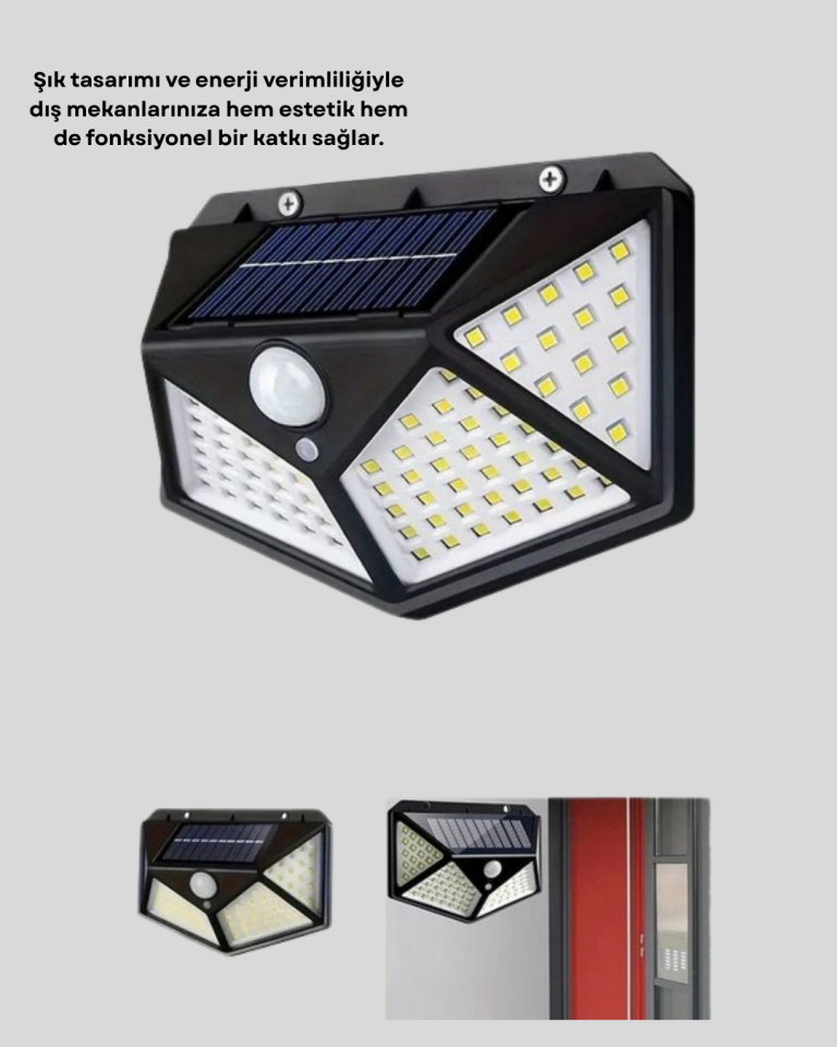 YamanHobi Solar LED Aplik Otomatik Sensörlü Dış Mekan Lambası