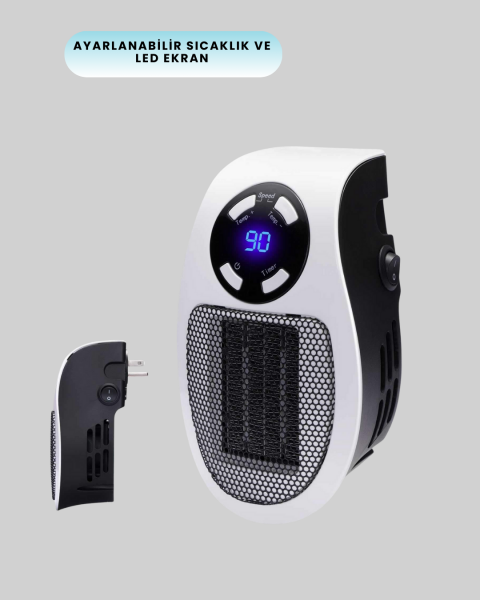 Taşınabilir Priz Isıtıcı Dijital Termostatlı Seramik Isıtıcı