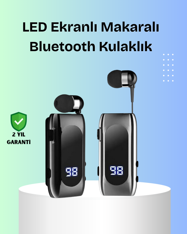 YamanHobi DS-F210 Bluetooth Kulaklık Dijital Ekranlı Klipsli Bluetooth Kulaklık