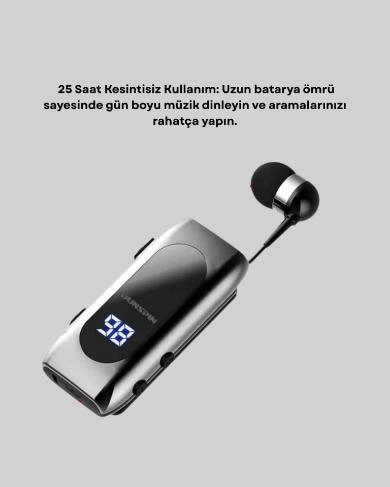 YamanHobi DS-F210 Bluetooth Kulaklık Dijital Ekranlı Klipsli Bluetooth Kulaklık