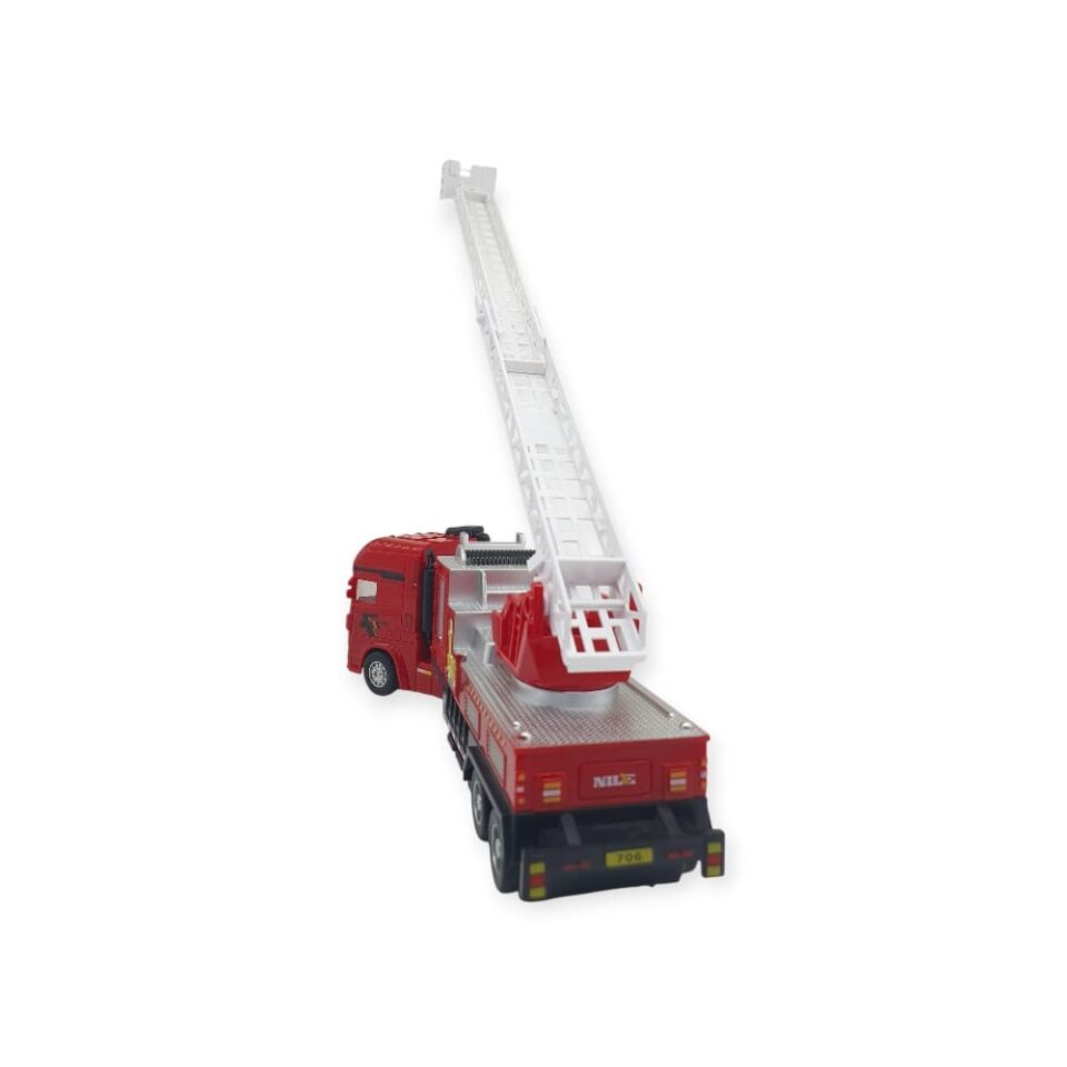 Metal İtfaiye Arabası - Düz Merdivenli 26cm - 706-45 (Lisinya)