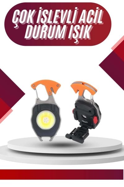 7 Modlu Mini Led Lamba Anahtarlık USB Şarjlı Kamp İçin Taşınabilir - Lisinya