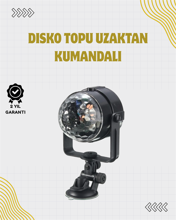 YamanHobi Müziğe Duyarlı Disko Topu Işık 7 Renk Modlu Parti Lambası