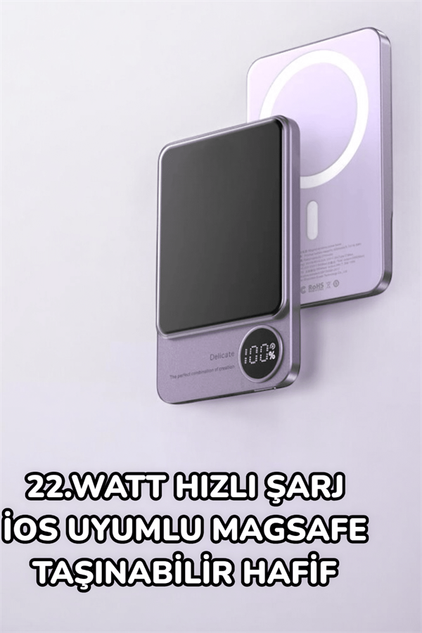 YamanHobi 10000 mAh Manyetik Powerbank 22.5W Hızlı Şarjlı