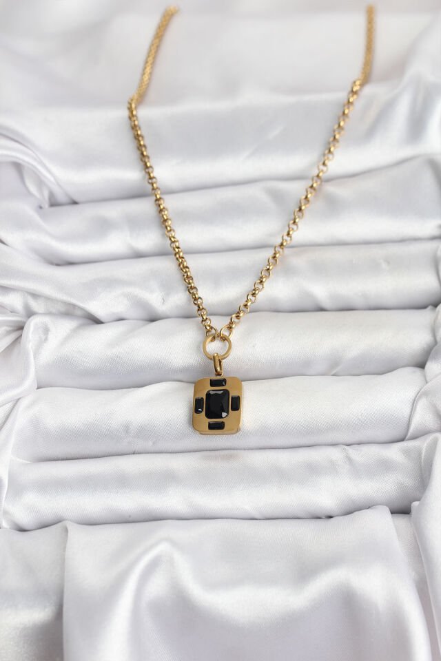 316L Çelik Zincir Gold Renk Vintage Model Kadın Kolye - Lisinya