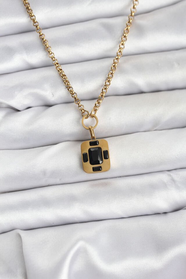 316L Çelik Zincir Gold Renk Vintage Model Kadın Kolye - Lisinya
