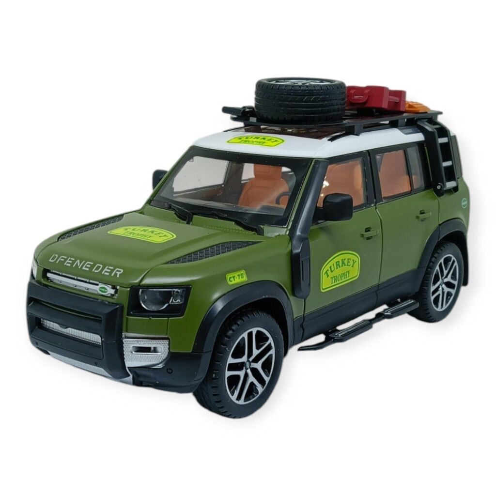 Model Araçlar - Metal Sesli Off-Road Araba 22 cm - Yeşil (Lisinya)