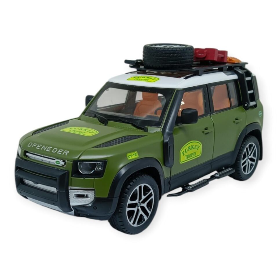 Model Araçlar - Metal Sesli Off-Road Araba 22 cm - Yeşil (Lisinya)