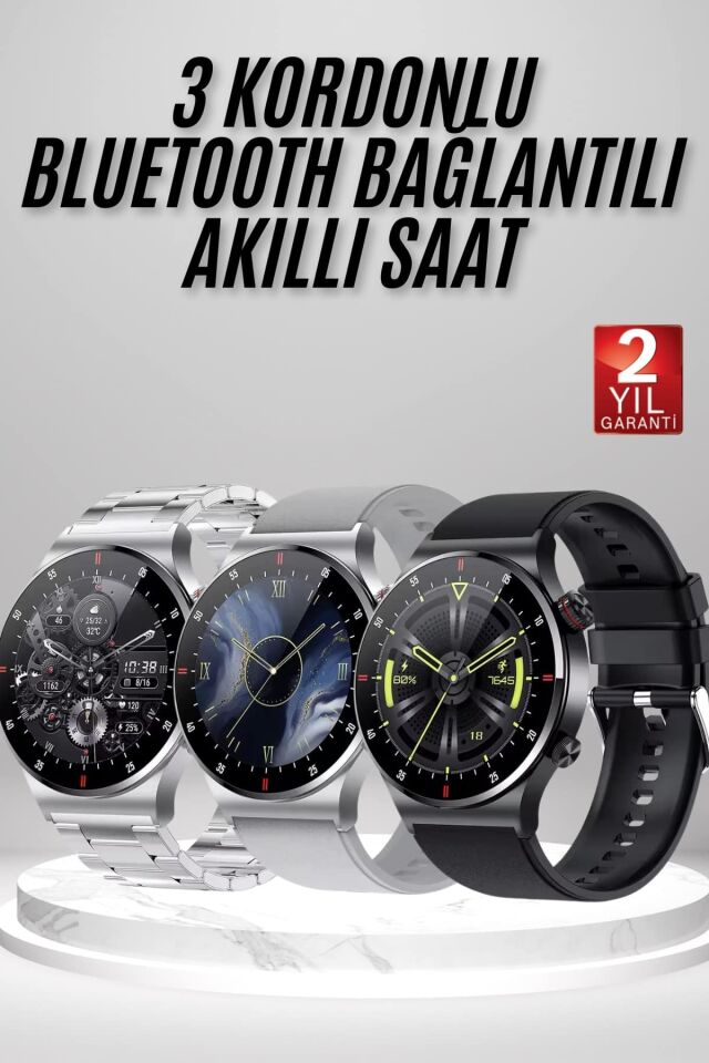 Akıllı Saat Amoled Ekran Bluetooth Bağlantılı Sesli Görüşme Nabız Ölçer - Lisinya