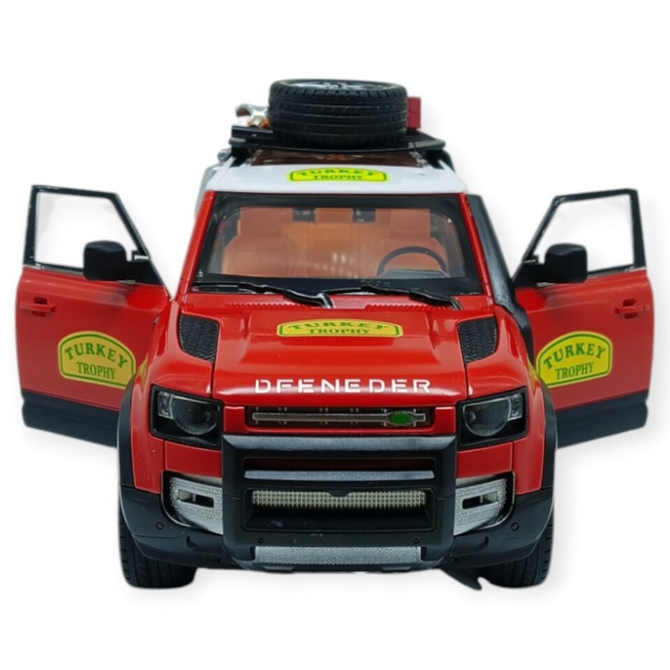 Model Araçlar - Metal Sesli Off-Road Araba 22 cm - Kırmızı (Lisinya)