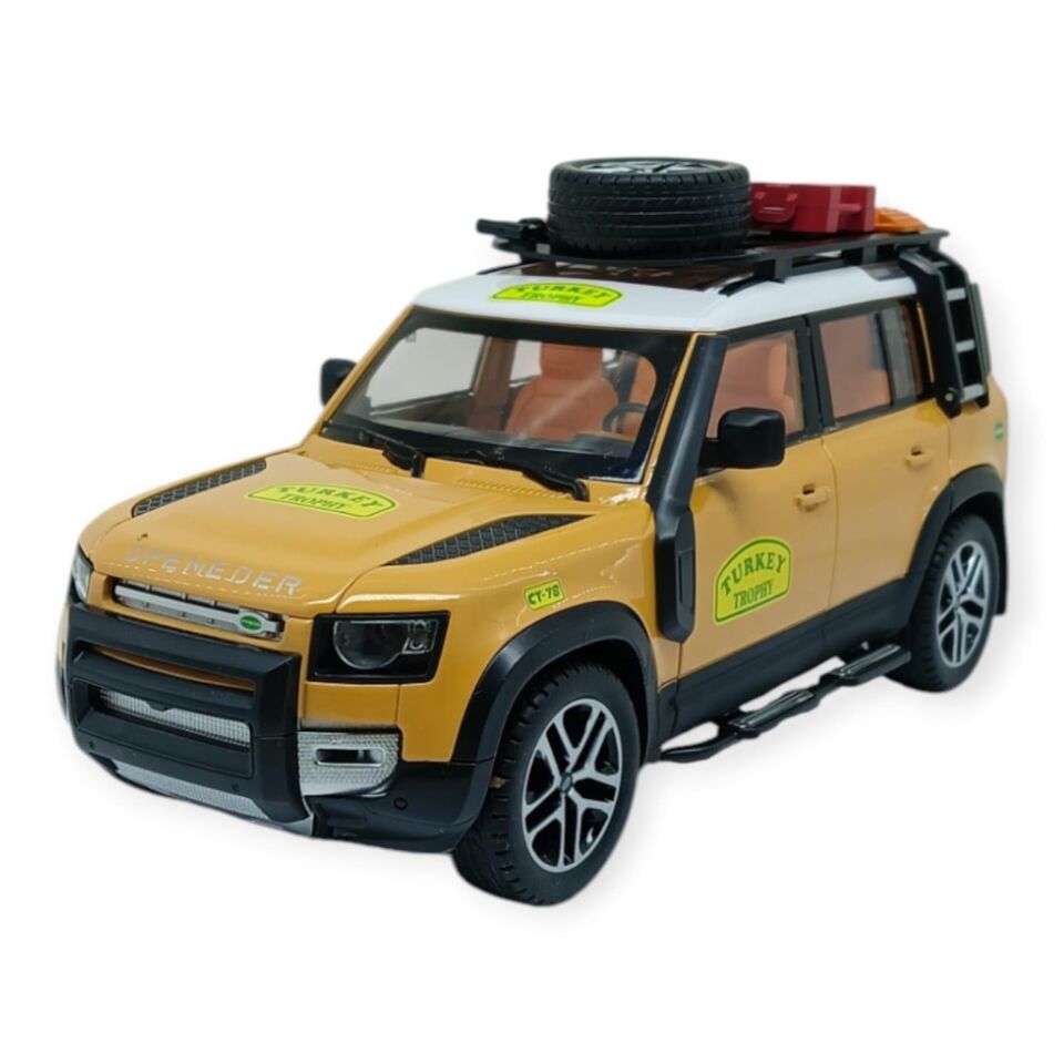 Model Araçlar - Metal Sesli Off-Road Araba 22 cm - Sarı (Lisinya)