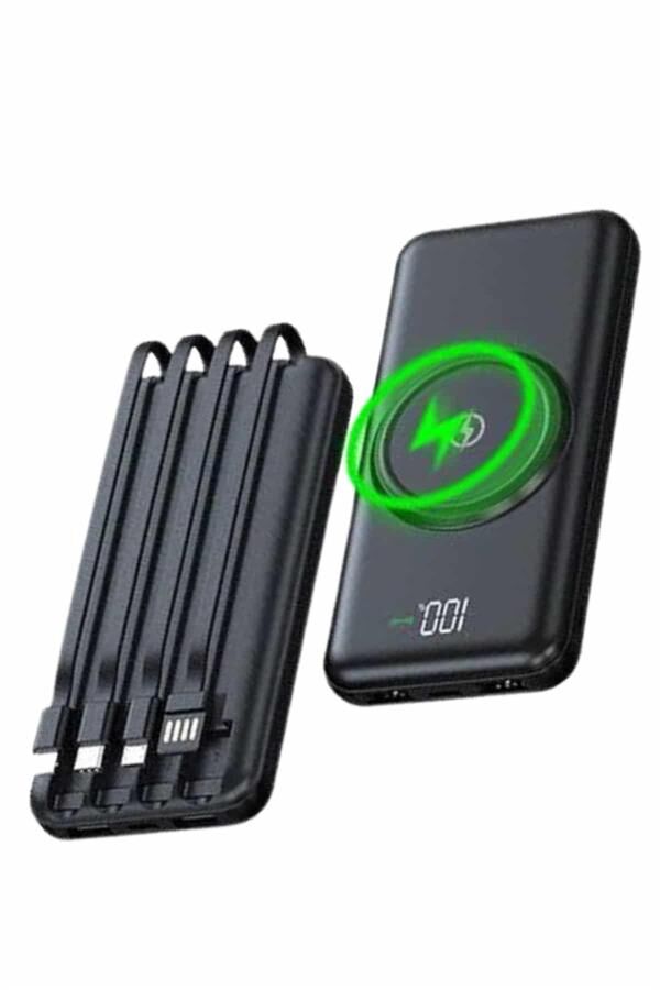 Wireless Powerbank 10000 Mah LED Ekranlı Dahili Kablolu Hızlı Şarj - Lisinya