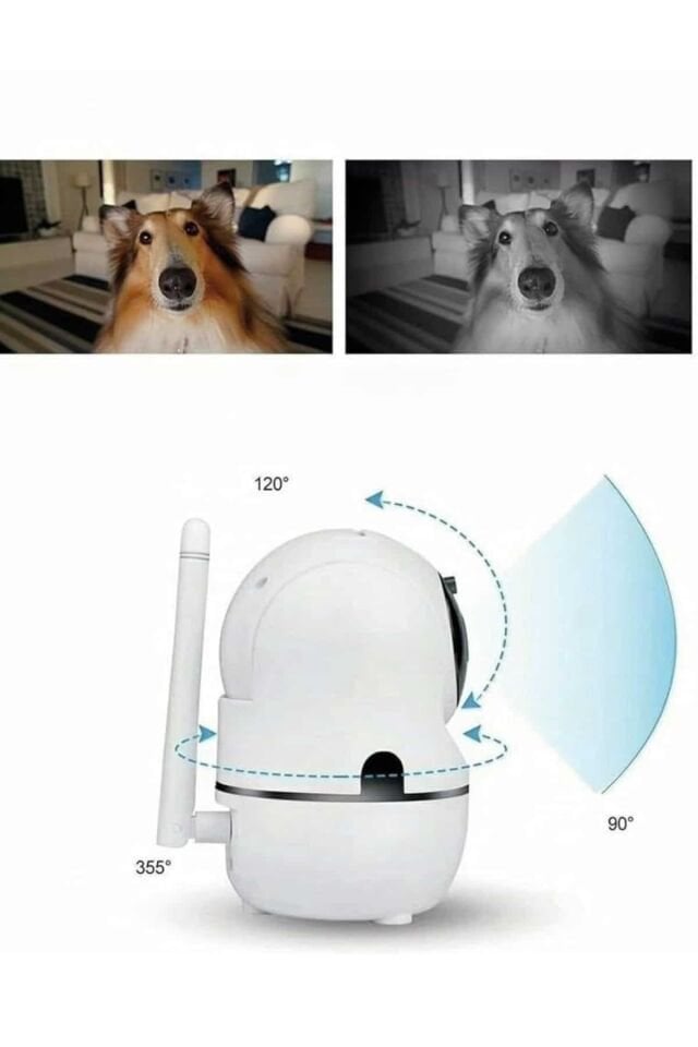 Kablosuz Wifi Destekli Akıllı Güvenlik Kamerası Hareket Sensörlü - Lisinya