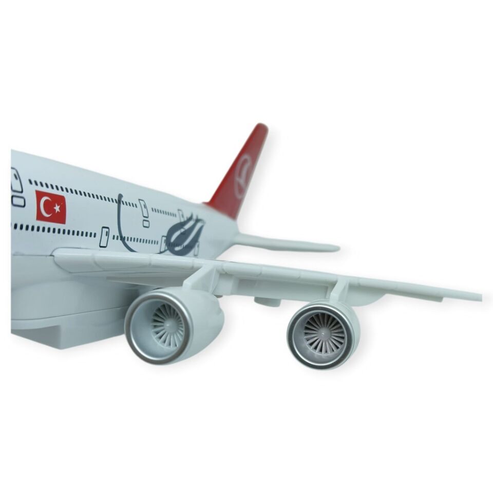 Çek Bırak Metal Yolcu Uçağı - 21 cm - Büyük Boy (Lisinya)