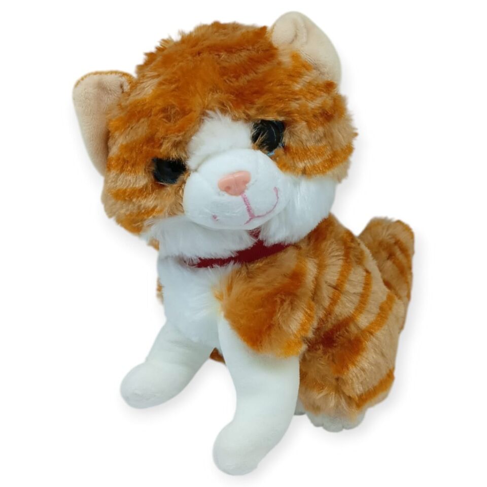 Sesli Peluş Kedi 25 cm - Sarı (Lisinya)