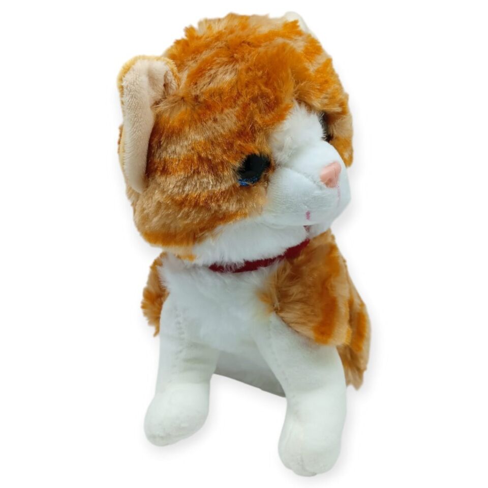 Sesli Peluş Kedi 25 cm - Sarı (Lisinya)