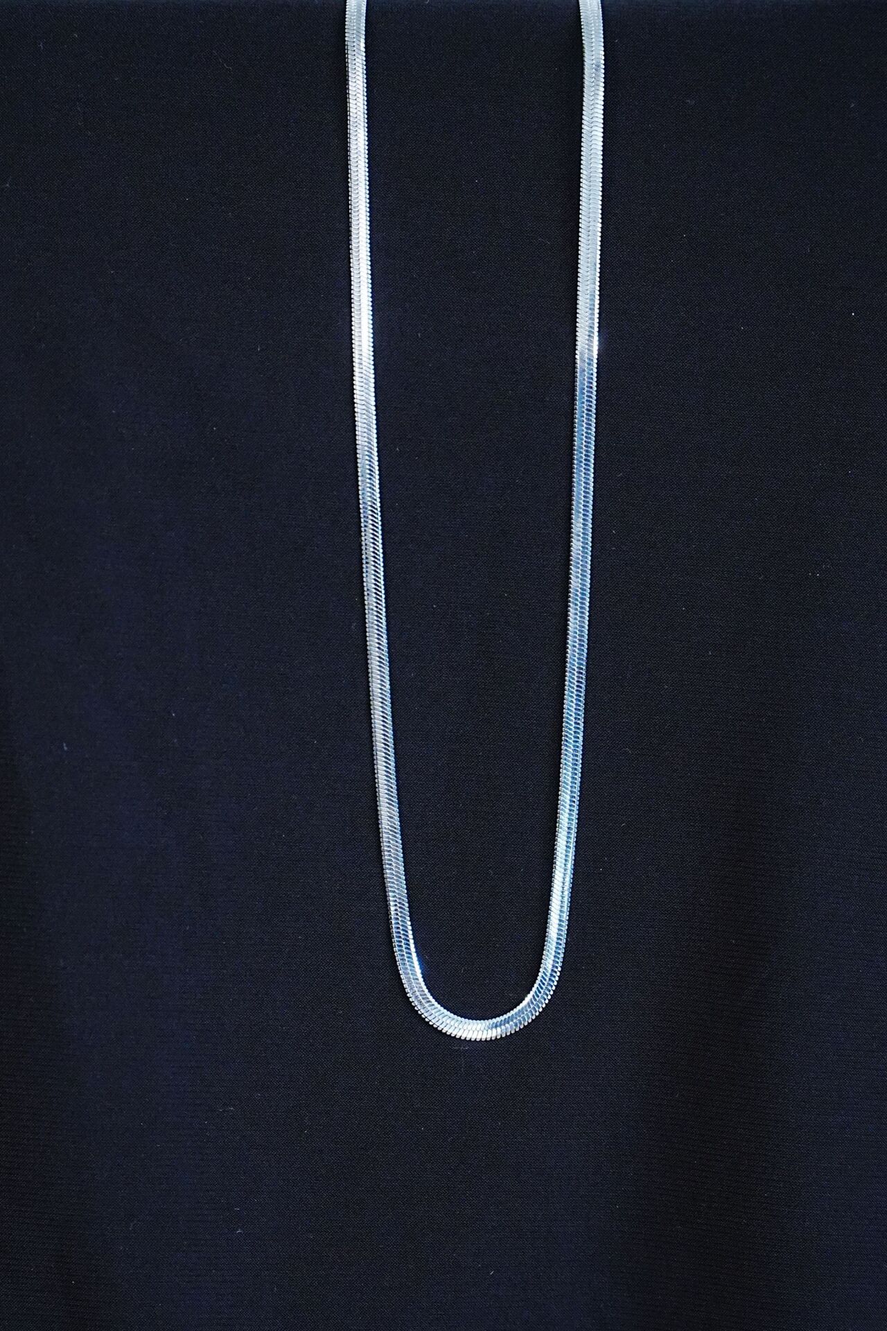 İtalyan Çelik Kolye 45cm 4mm Paslanmaz Gümüş