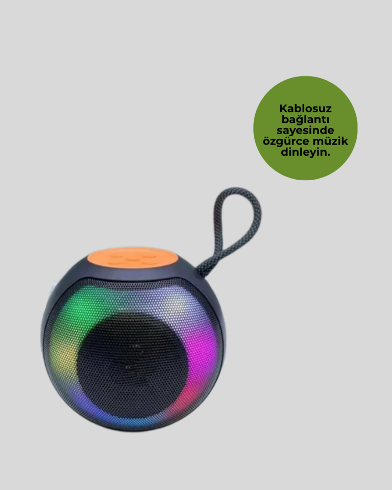 RGB Led Işıklı Güçlü Baslı Kablosuz Hoparlör - Lisinya