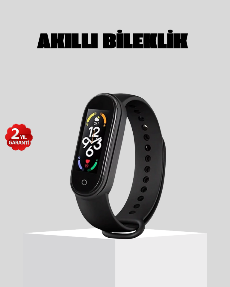 Bluetooth Akıllı Bileklik Spor Modlu Kalp Atış Takipli Uyku Analizli - Lisinya