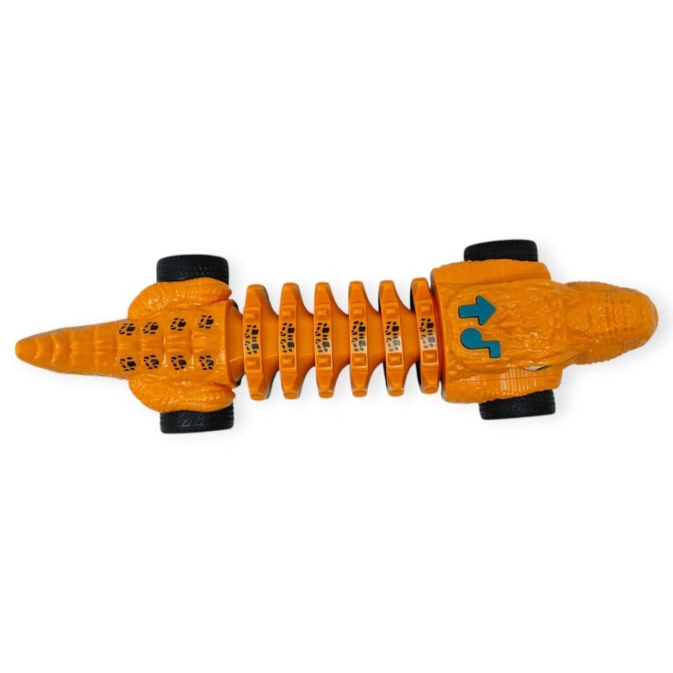Timsah Araba - Otomatik Hareketli Sesli Işıklı 32 cm - Turuncu Timsah (Lisinya)