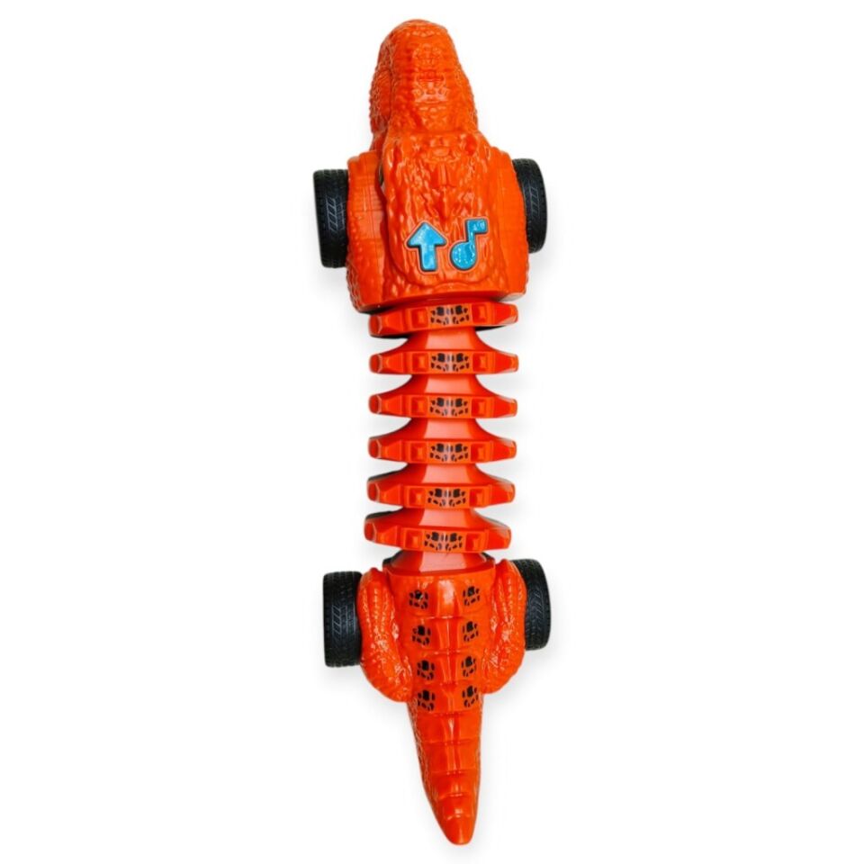 Timsah Araba - Otomatik Hareketli Sesli Işıklı 32 cm - Koyu Turuncu Timsah (Lisinya)
