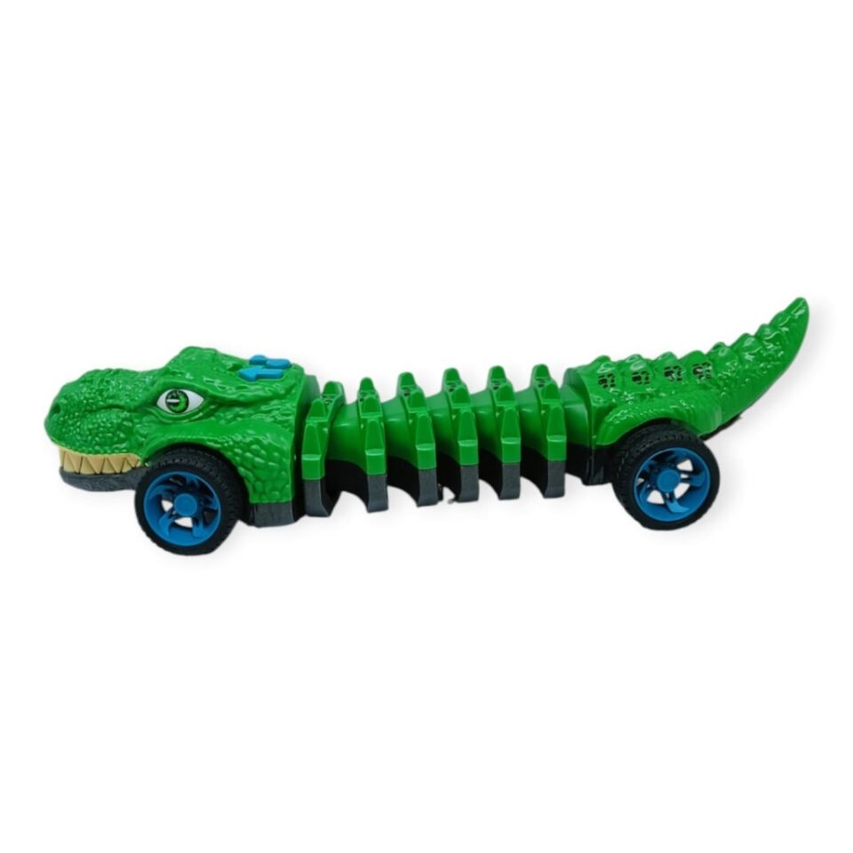 Timsah Araba - Otomatik Hareketli Sesli Işıklı 32 cm - Yeşil Gerçekçi Timsah (Lisinya)