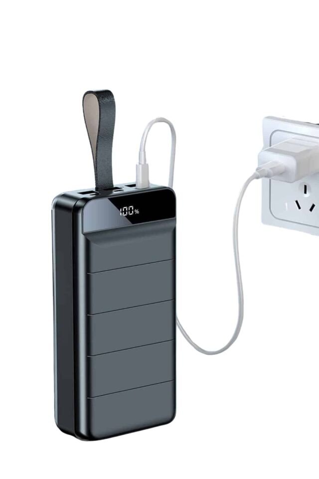 Taşınabilir Powerbank 50.000 mAh 4 Girişli Hızlı Şarj Led Göstergeli Fenerli Şarj - Lisinya