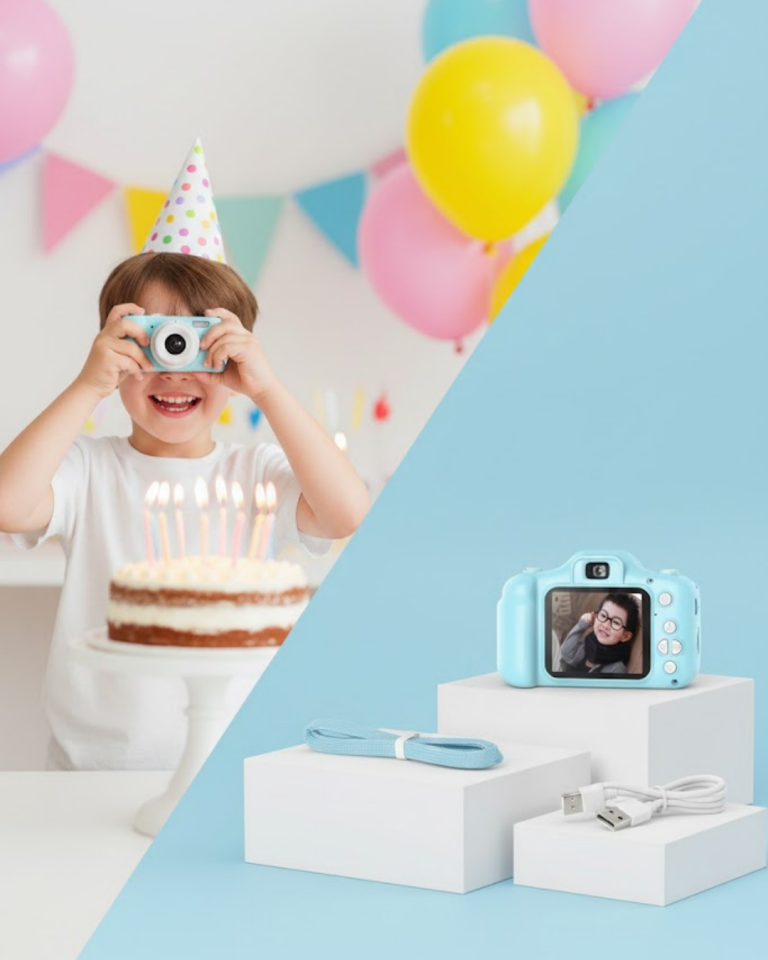 Mavi Kompakt Dijital Kamera HD Video ve Fotoğraf Çekim Özellikli USB Bağlantılı - Lisinya