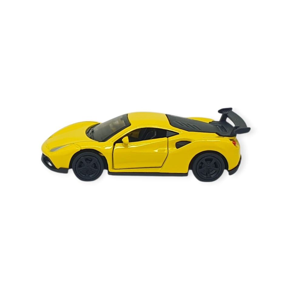 Çek Bırak Metal Küçük Arabalar 8 cm - 6411A-17 - Sarı (Lisinya)
