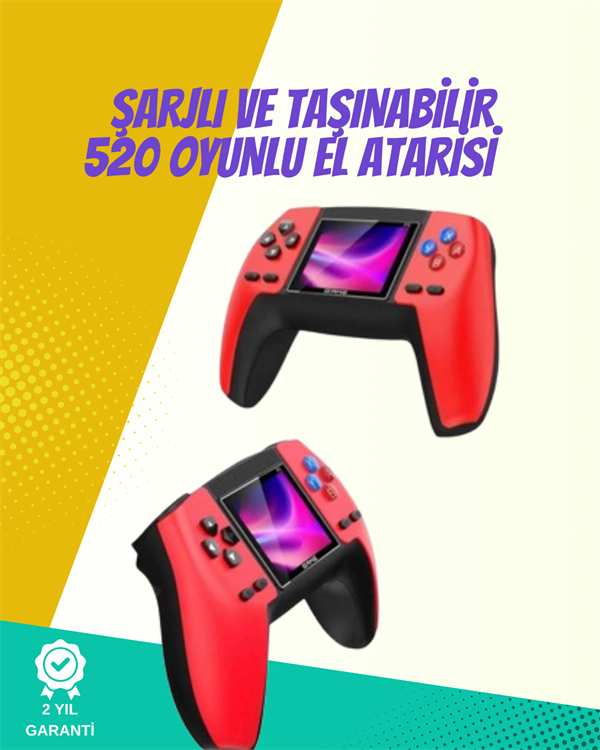 P5 Retro GamePad – Kompakt Tasarım, 520 Oyun, Nostalji Sevenlere Özel - Lisinya