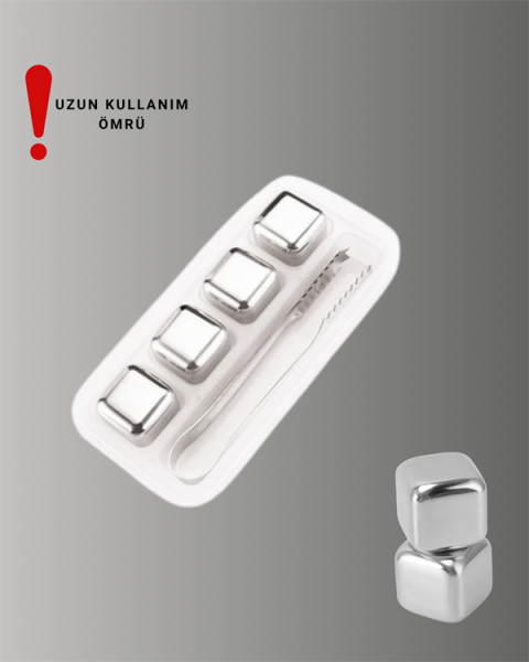 Hızlı Soğutma Özellikli Paslanmaz Metal Buz Küpü Takımı Yeni Nesil - Lisinya