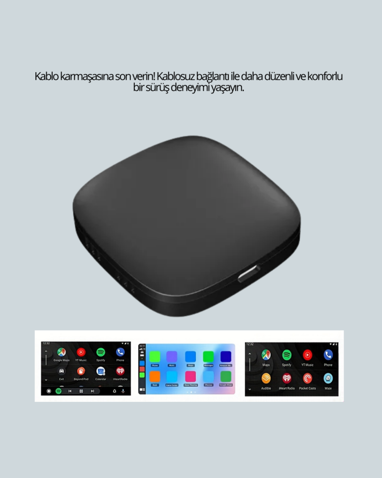 Kablosuz CarPlay ve Android Auto Dönüştürücü Adaptör - Lisinya