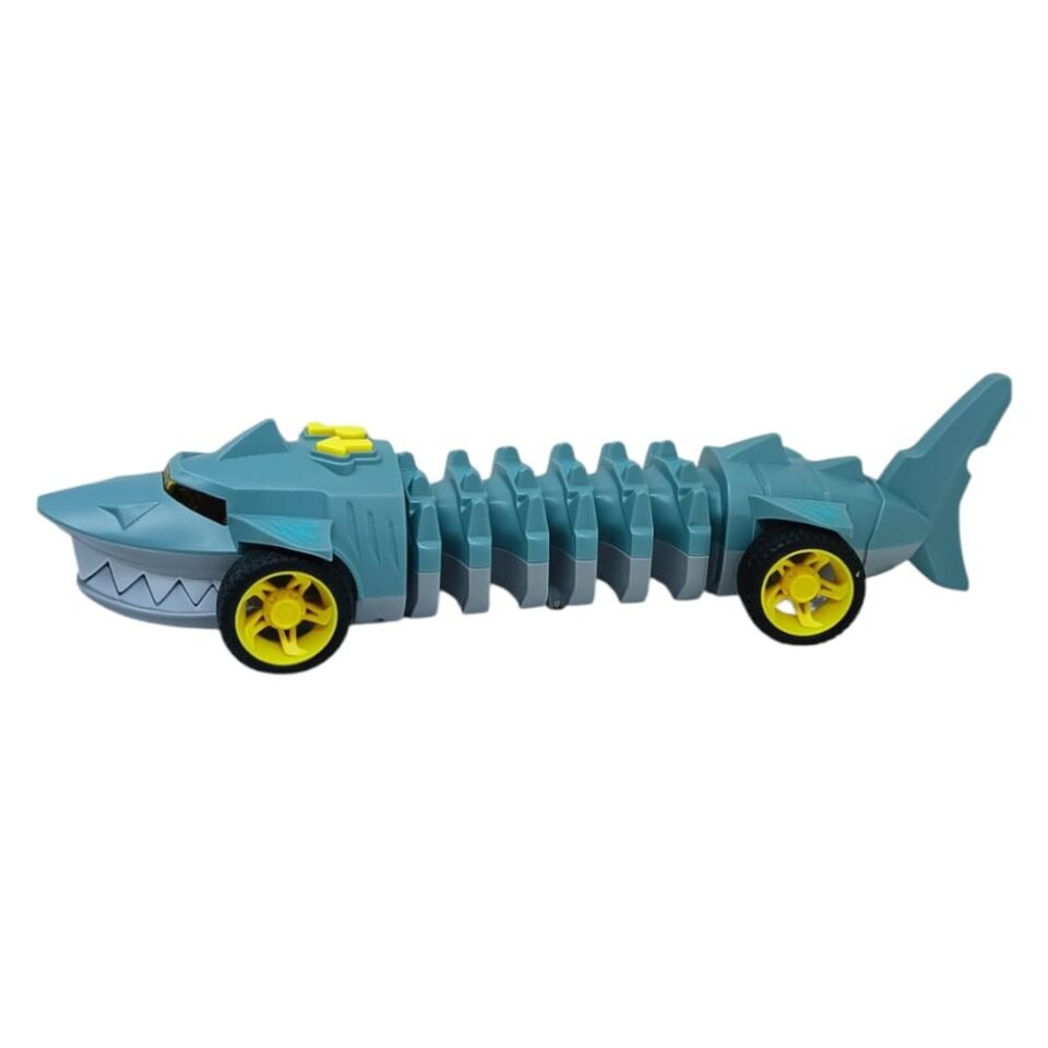 Köpekbalığı Araba - Otomatik Hareketli Sesli Işıklı 32 cm - Gri Köpekbalığı (Lisinya)
