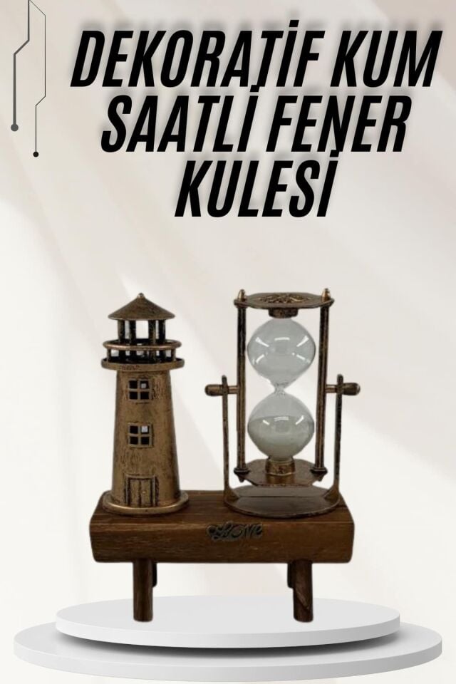 Hediyelik Eşya Retro Ahşap Deniz Feneri Kum Saati Biblo - Lisinya