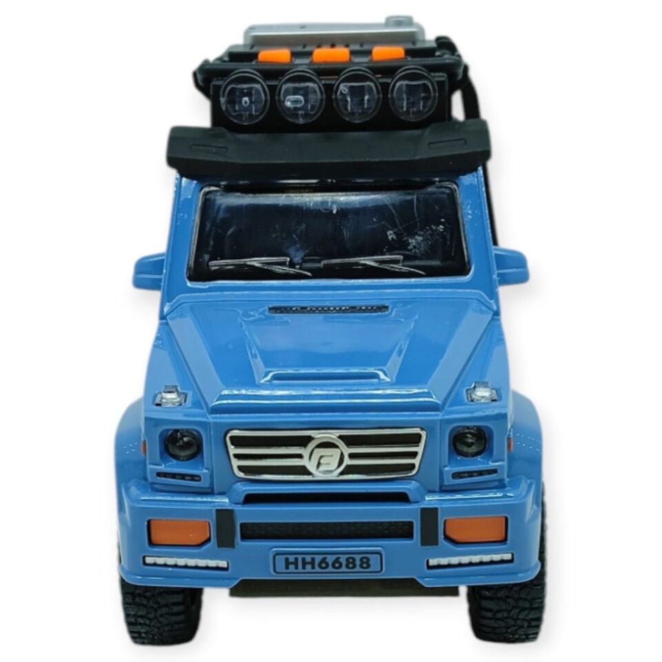 Sesli Işıklı Metal Off- Road Araba 17 cm - D700-04 - Mavi (Lisinya)