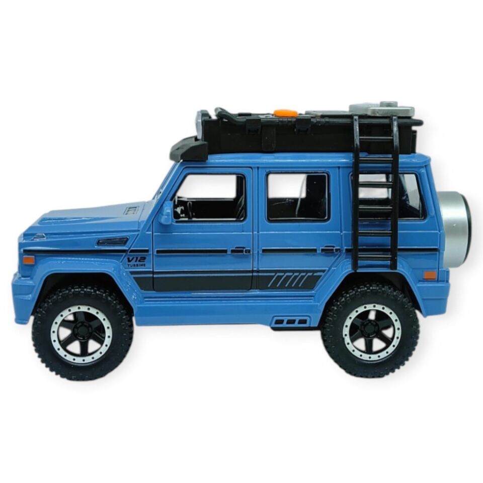 Sesli Işıklı Metal Off- Road Araba 17 cm - D700-04 - Mavi (Lisinya)