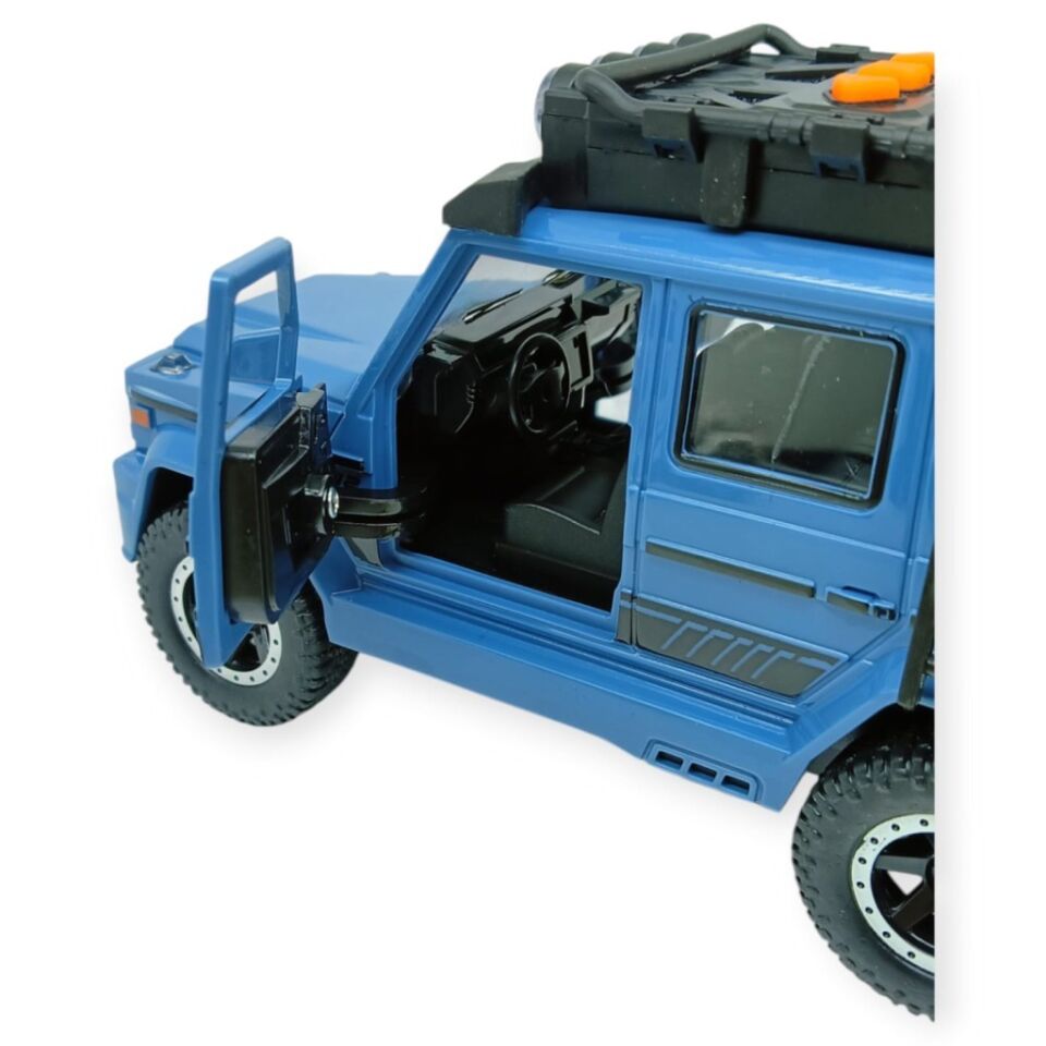 Sesli Işıklı Metal Off- Road Araba 17 cm - D700-04 - Mavi (Lisinya)