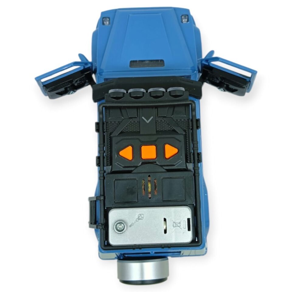 Sesli Işıklı Metal Off- Road Araba 17 cm - D700-04 - Mavi (Lisinya)